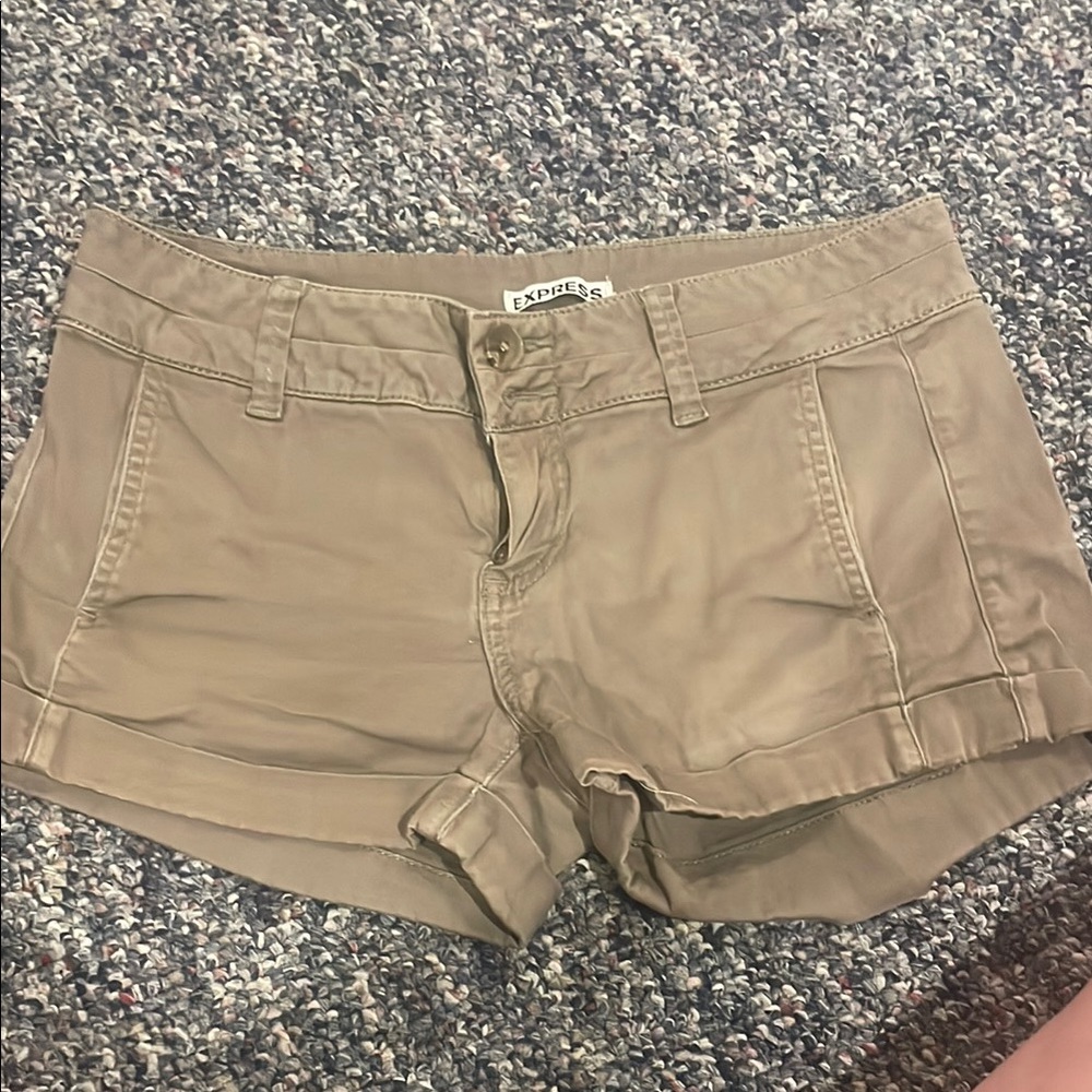 Express Tan Cargo Shorts Versatile Cotton Blend